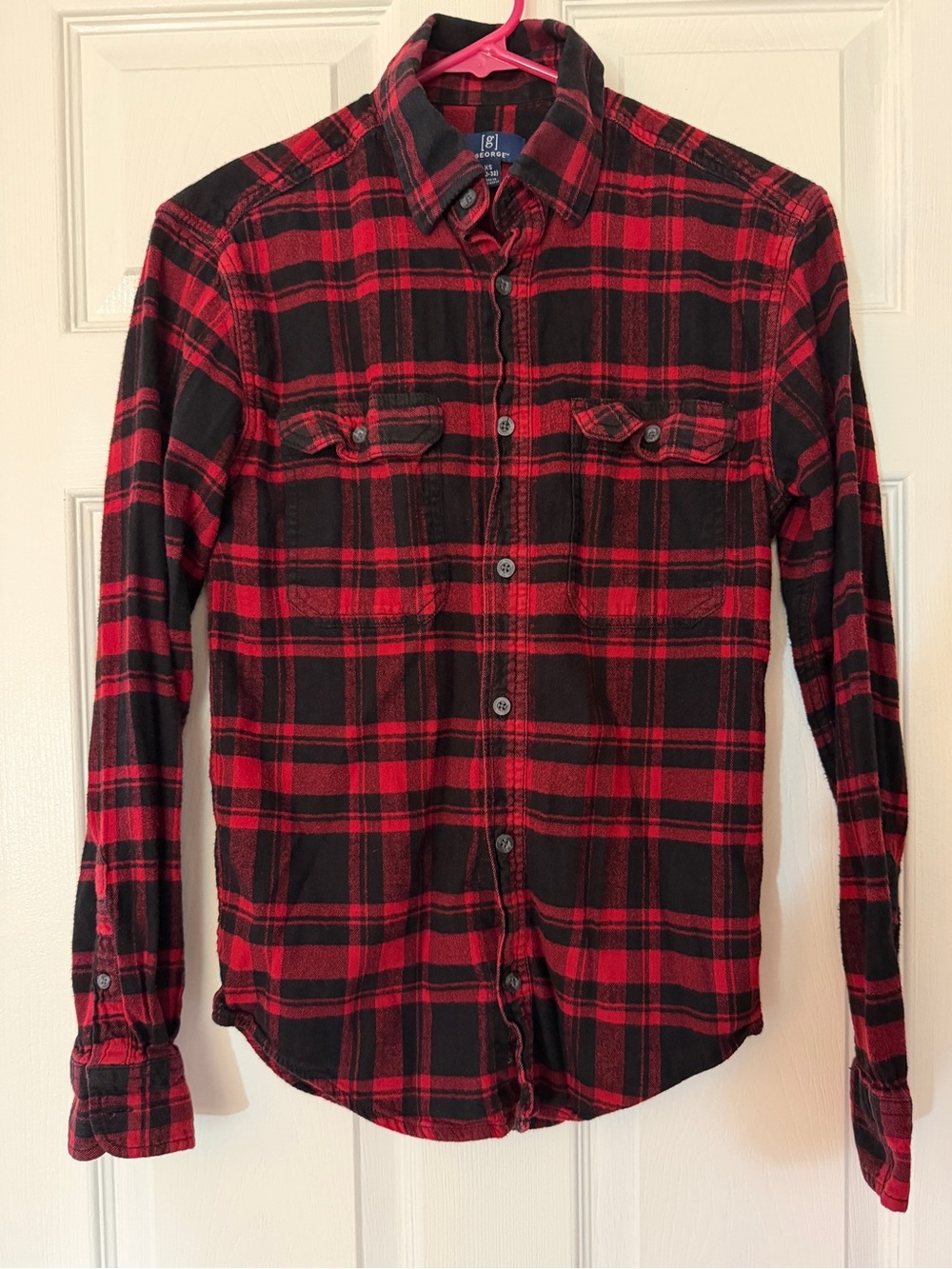 George Plaid Button Up Flannel Shirt - Men’s XS 30-32